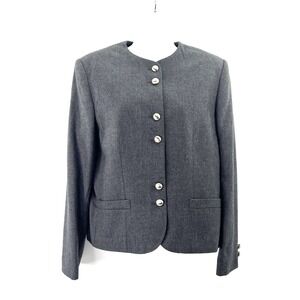 Jos A Bank Wool Gray Blazer Women 10 Minimalist Quiet Luxury Old Money Preppy